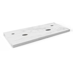 Ben blad marmer 2 sifon uitsp. krg. buiten 160x45x2 cm Bianco Carrara