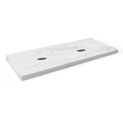 Ben blad marmer 2 sifon uitsp. zonder krg. 160x45x2 cm Bianco Carrara