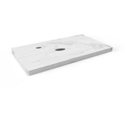 Ben blad 80x45x2 cm 1 sifon uitsp. krg. links Bianco Carrara
