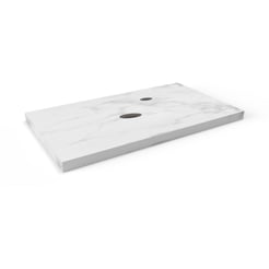 Ben Elina blad Bianco carrara 80x45x2 cm met 1 sifonuitsparing in het midden en kraangat rechts
