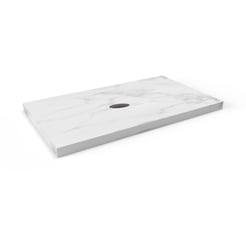 Ben Elina blad Bianco carrara 80x45x2 cm met 1 sifonuitsparing in het midden zonder kraangat
