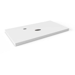 Ben blad 100x45x2 cm 1 sifon uitsp. krg. links Mat Wit