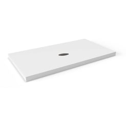 Ben Elina blad Mat wit 100x45x2 cm met 1 sifonuitsparing in het midden zonder kraangat