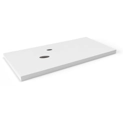 Ben Elina blad Mat wit 120x45x2 cm met 1 sifonuitsparing links en kraangat rechts