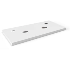 Ben Elina blad Mat wit 120x45x2 cm met 2 sifonuitsparingen met kraangaten aan buitenzijde