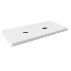 Ben Elina blad Mat wit 120x45x2 cm met 2 sifonuitsparingen zonder kraangaten