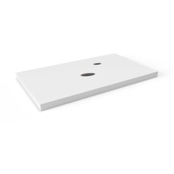Ben Elina blad Mat wit 80x45x2 cm met 1 sifonuitsparing in het midden en kraangat rechts