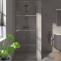 Saniselect Dato Draaideur 90x210 cm Geborsteld Grijs/Helder Glas