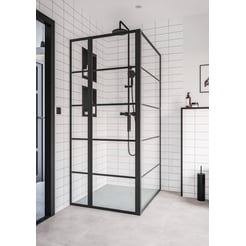 Saniselect Dalma Douchecabine met draaideur 120x90cm Mat Zwart