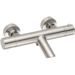 Saniselect Econ badkraan thermostatisch geborsteld nikkel