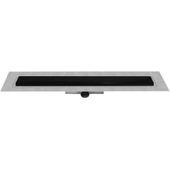 Easy Drain Compact 50 Modulo TAF Black Douchegoot 80x6,2 cm met Rooster Zero+Zwart