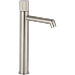 Ben Engraved Cross Verhoogde Wastafelmengkraan Brushed Nickel