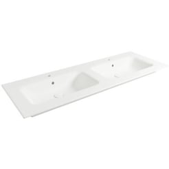 Saniselect Fluente Wastafel 2 bak 2 krg 141x46x1 cm Mat Wit