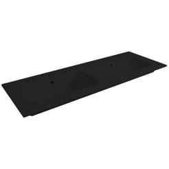 Saniselect Fluente Wastafel 2 bak 2 krg 141x46x1 cm Mat Zwart