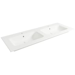 Saniselect Fluente Wastafel 2 bak 2 krg 141x51x1 cm Mat Wit