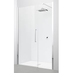 Novellini Young 2.0 Draaideur 117x200 cm  met vast paneel in lijn Mat Chroom Helder Glas