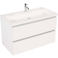 Saniselect Guarda badmeubelset 100x52cm 1 kraangat Glans Wit greeploos