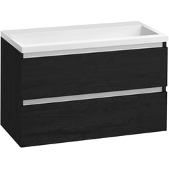 Saniselect Guarda badmeubelset 100x52cm zonder kraangat Eiken Zwart