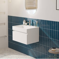 Saniselect Guarda voorgemonteerd badmeubel met witte greeplijst incl. matte wastafel 60x45cm mat wit