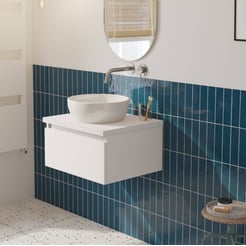 Saniselect Guarda voorgemonteerd badmeubel 1 lade incl. afdekblad met witte greeplijst 60cm mat wit