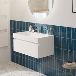 Saniselect Guarda voorgemonteerd badmeubel met witte greeplijst incl. matte wastafel 80x45cm mat wit
