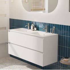 Saniselect Guarda voorgemonteerd badmeubel met witte greeplijst incl. matte keramische wastafel 121x46cm mat wit