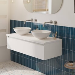 Saniselect Guarda voorgemonteerd badmeubel 1 lade incl. afdekblad met witte greeplijst 120cm mat wit