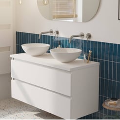 Saniselect Guarda voorgemonteerd badmeubel incl. afdekblad met witte greeplijst 120cm mat wit