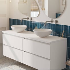 Saniselect Guarda voorgemonteerd badmeubel 4 lades incl. afdekblad met witte greeplijst 160cm mat wit