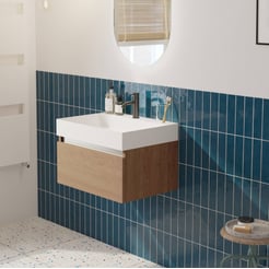 Saniselect Guarda voorgemonteerd badmeubel met aluminium greeplijst incl. matte wastafel 60x45cm toffee