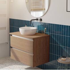 Saniselect Guarda voorgemonteerd badmeubel incl. afdekblad met aluminium greeplijst 80cm toffee