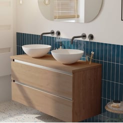 Saniselect Guarda voorgemonteerd badmeubel incl. afdekblad met aluminium greeplijst 120cm toffee