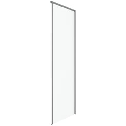 Saniselect Sindra Zijwand 100x210cm Geborsteld Grijs Helder Glas