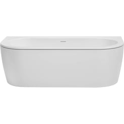 Saniselect Hilla Bad Back-to-Wall met zwarte rand en witte waste cover 160x75 cm Wit