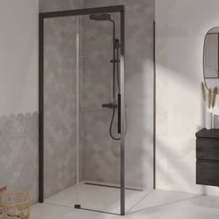 Ben iMotion Zijwand rechts voor schuifdeur links 100x206 cm Mat Zwart Helder Glas