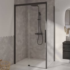 Ben iMotion douchecabine links schuivend  120x90x206 cm  mat zwart/helder glas