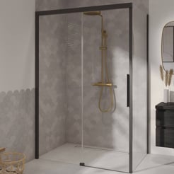 Ben iMotion douchecabine links schuivend 140x90x206 cm mat zwart/hleder glas