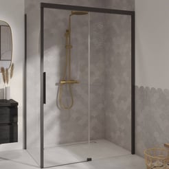 Ben iMotion douchecabine rechts schuivend 140x90x206 cm mat zwart/helder glas