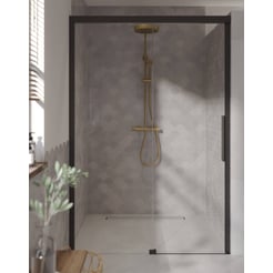 Ben IMotion Schuifdeur Links 140x206cm Mat Zwart/Helder Glas