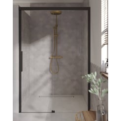 Ben IMotion Schuifdeur Rechts 140x206cm Mat Zwart/Helder Glas