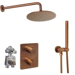 Ben Lavion Inbouw Regendoucheset 25 cm Geborsteld Koper