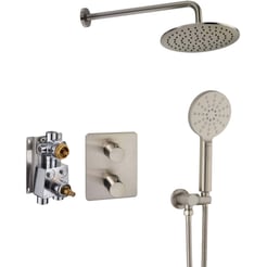 Ben Lavion 250 Inbouw Regendoucheset 3 sproeistralen handdouche Geborsteld Nickel