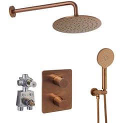 Ben Lavion 250 Inbouw Regendoucheset met Push handdouche Geborsteld Koper