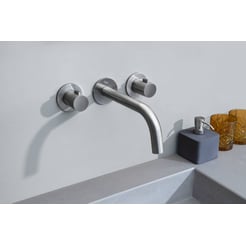 Ben Lavion 3-gats wastafelmengkraan inbouw Geborsteld Nickel