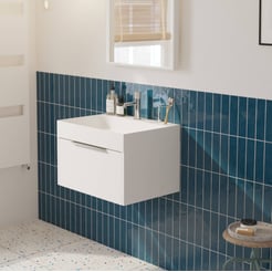 Saniselect Luca voorgemonteerd badmeubel met chromen greep incl. matte wastafel 60x45cm mat wit