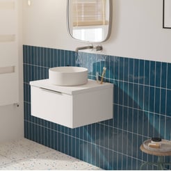 Saniselect Luca voorgemonteerd badmeubel met rvs greep incl. matte waskom 60cm mat wit