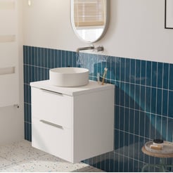 Saniselect Luca voorgemonteerd badmeubel met rvs greep incl. matte waskom 60cm mat wit