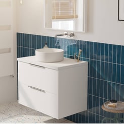 Saniselect Luca voorgemonteerd badmeubel met chromen greep incl. matte waskom 80cm mat wit