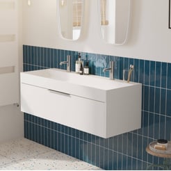 Saniselect Luca voorgemonteerd badmeubel met chromen greep incl. matte wastafel 120x45cm mat wit