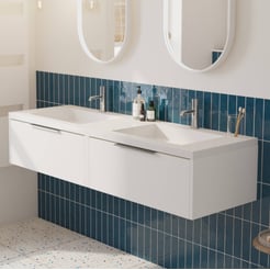 Saniselect Luca voorgemonteerd badmeubel met chromen greep incl. wastafel 160,5x51,5cm mat wit